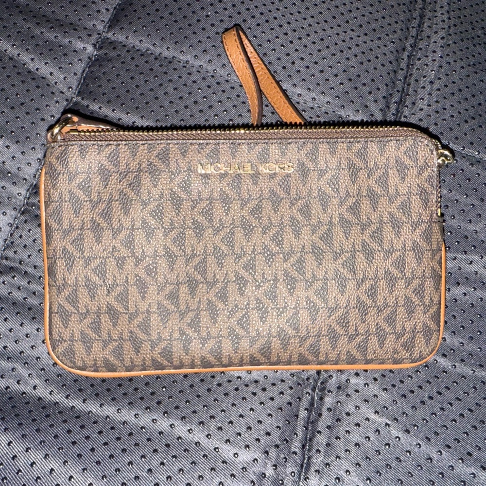 Michael Kors Brown Monogram Wristlet